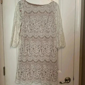 Jessica Howard Lace Overlay Sheath Dress